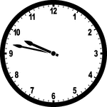 Round clock with numbers showing time 9:47