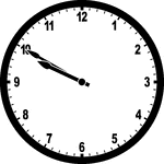 Round clock with numbers showing time 9:50