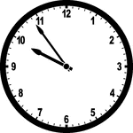Round clock with numbers showing time 9:54