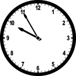 Round clock with numbers showing time 9:55