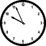 Round clock with numbers showing time 9:56