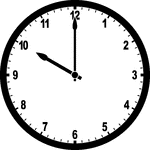 Round clock with numbers showing time 10:00