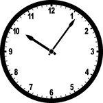 Round clock with numbers showing time 10:06