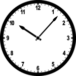 Round clock with numbers showing time 10:07