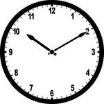 Round clock with numbers showing time 10:10