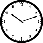 Round clock with numbers showing time 10:12