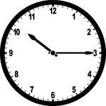 Round clock with numbers showing time 10:15