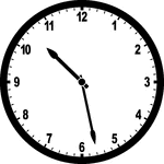 Round clock with numbers showing time 10:28