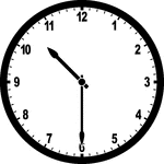 Round clock with numbers showing time 10:30