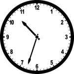 Round clock with numbers showing time 10:33