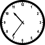 Round clock with numbers showing time 10:36