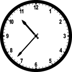 Round clock with numbers showing time 10:37