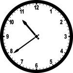 Round clock with numbers showing time 10:39