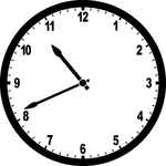 Round clock with numbers showing time 10:41