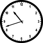 Round clock with numbers showing time 10:42