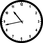Round clock with numbers showing time 10:43
