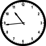 Round clock with numbers showing time 10:44