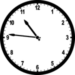 Round clock with numbers showing time 10:46