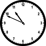Round clock with numbers showing time 10:49