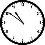 Round clock with numbers showing time 10:51