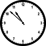 Round clock with numbers showing time 10:52