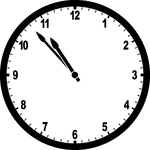 Round clock with numbers showing time 10:53