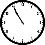 Round clock with numbers showing time 10:55