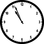 Round clock with numbers showing time 10:56