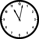 Round clock with numbers showing time 11:02