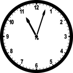 Round clock with numbers showing time 11:03