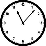 Round clock with numbers showing time 11:07