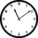 Round clock with numbers showing time 11:09