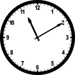 Round clock with numbers showing time 11:10