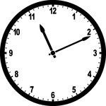 Round clock with numbers showing time 11:11