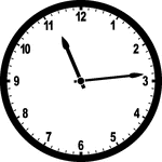 Round clock with numbers showing time 11:14