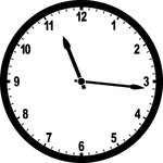 Round clock with numbers showing time 11:16