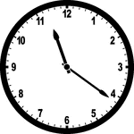 Round clock with numbers showing time 11:21