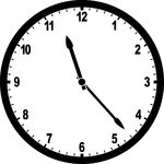 Round clock with numbers showing time 11:23