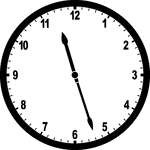 Round clock with numbers showing time 11:27