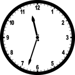 Round clock with numbers showing time 11:33