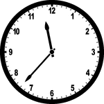 Round clock with numbers showing time 11:37