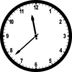 Round clock with numbers showing time 11:38