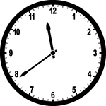Round clock with numbers showing time 11:39