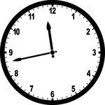 Round clock with numbers showing time 11:43