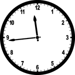 Round clock with numbers showing time 11:44