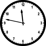 Round clock with numbers showing time 11:47