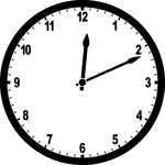 Round clock with numbers showing time 12:11