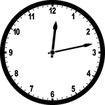 Round clock with numbers showing time 12:13