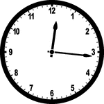 Round clock with numbers showing time 12:16