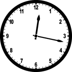 Round clock with numbers showing time 12:17